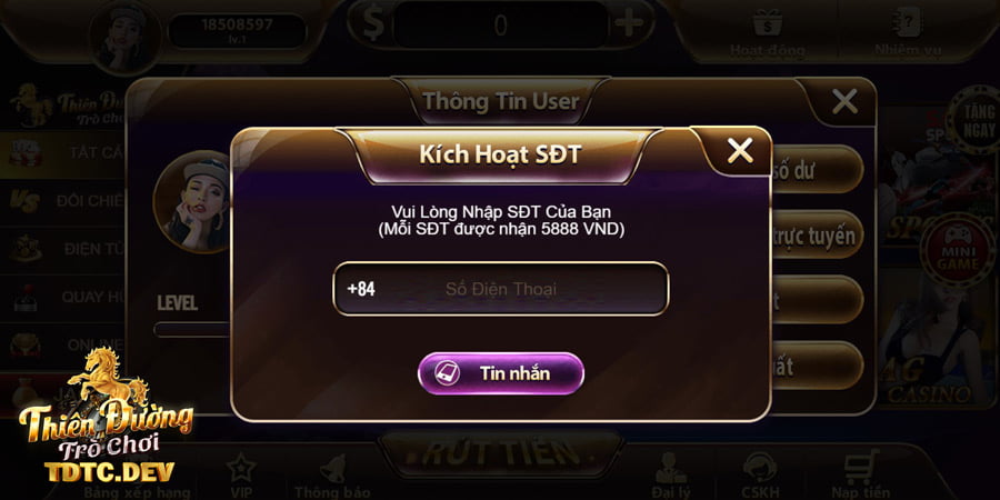 TDTC ✔️ Thiên Đường Trò Chơi ⭐️ Trang Chủ Nhận Gift Code 27 kích-hoạt-sdt-tdtc