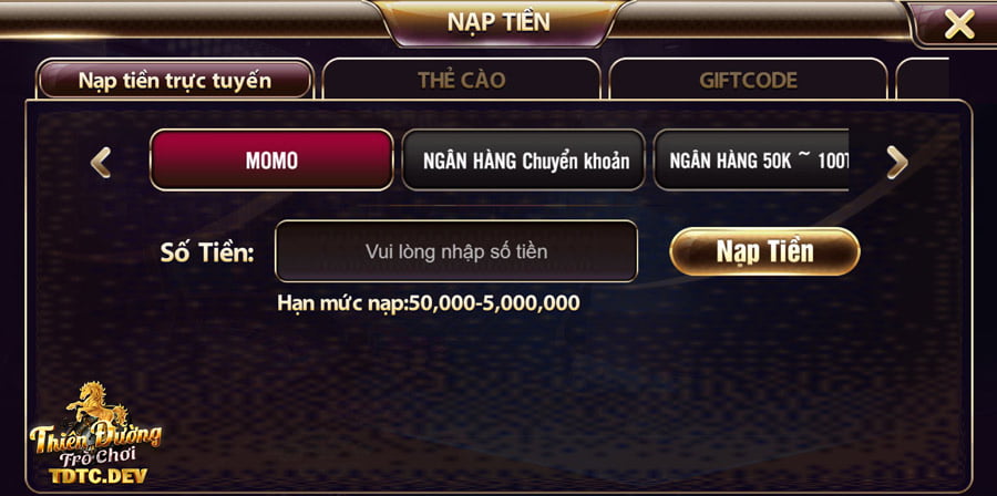 TDTC ✔️ Thiên Đường Trò Chơi ⭐️ Trang Chủ Nhận Gift Code 30 nạp-tiền tdtc
